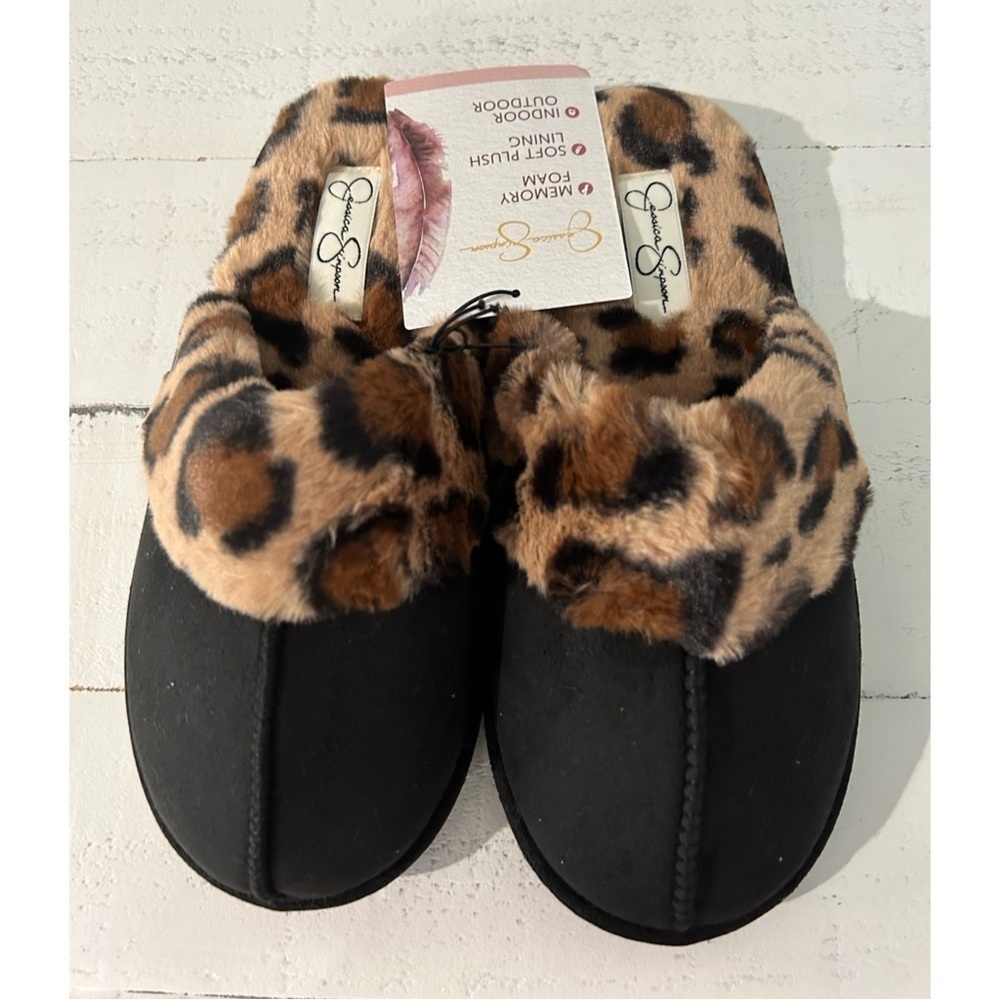 Jessica Simpson Womens Micro-Suede Scuff Slipper - Black and Brown - Picture 4 of 11